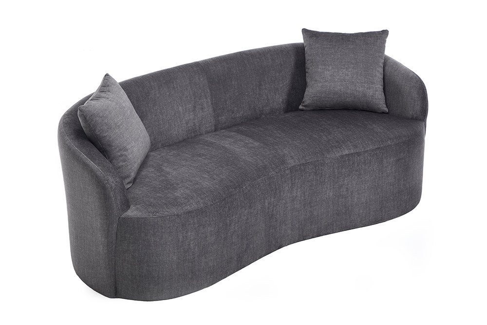 riess-ambiente 2-Sitzer ELEMENTAL 180 cm graphit grau – Samt, Federkern, inkl. Zierkissen, Einzelartikel 1 Teile, Rundumbezogene Couch - ideal für Wohnzimmer, A – Bild 2 von 5