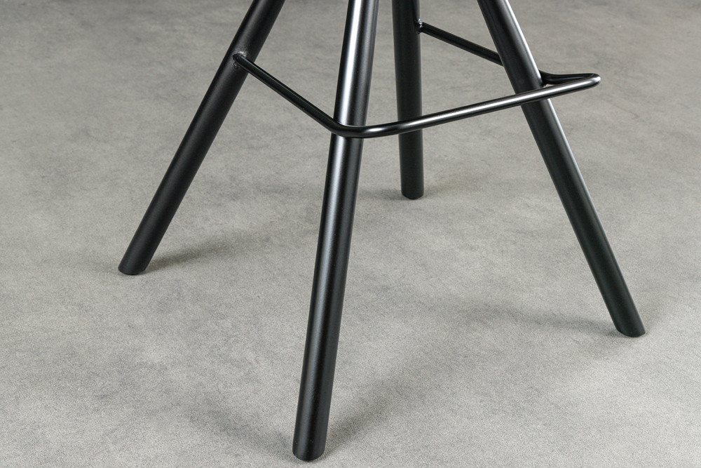 riess-ambiente Barhocker BIG GEORGE anthrazit - Samt, drehbar, Metall-Beine, mit Armlehne (Einzelartikel, 1 St), mit Taschenfederkern & Fußablage – ideal für Kü – Bild 5 von 5