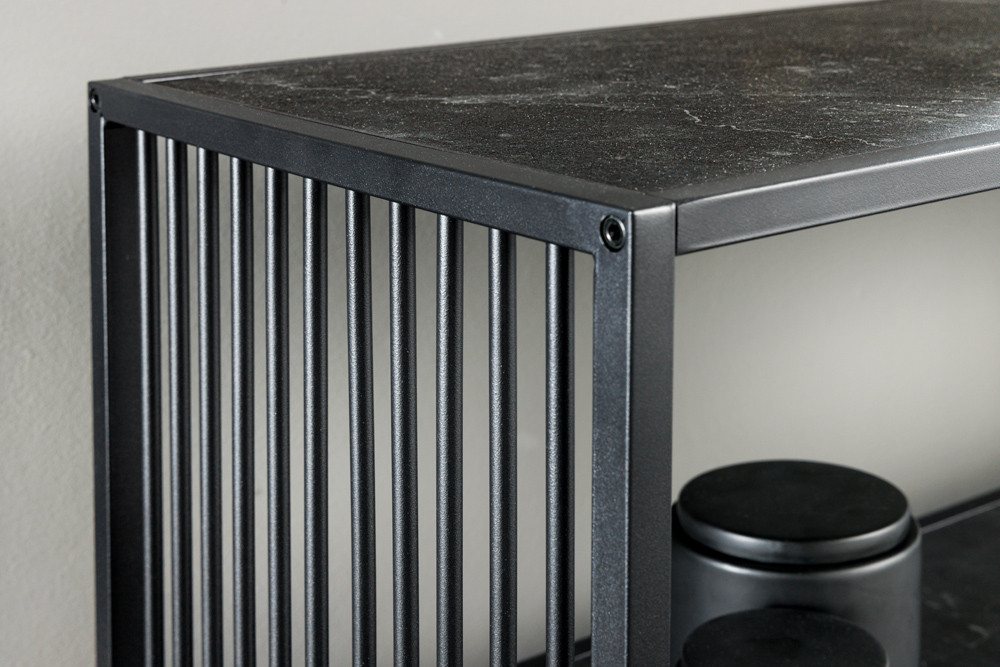 riess-ambiente Bücherregal ARCHITECTURE 120cm graphit · Standregal aus Metall mit 3 Regalböden, Einzelartikel 1-tlg., Wohnzimmer · Marmor-Design · Aufbewahrung  – Bild 5 von 5