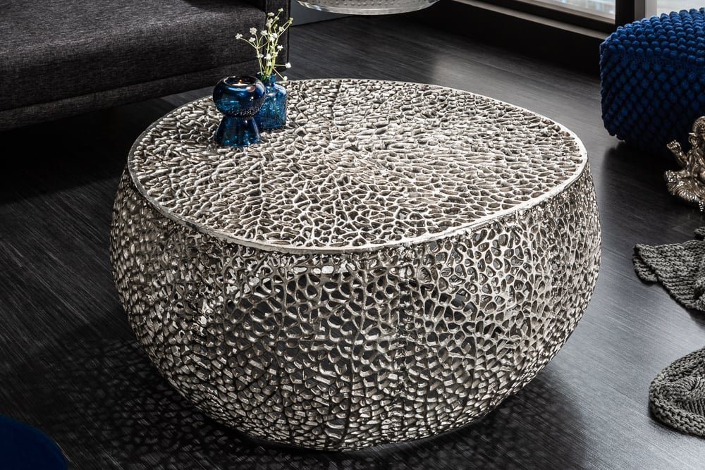 riess-ambiente Couchtisch ABSTRACT LEAF 80cm silber (Einzelartikel, 1-St), Wohnzimmer · Metall · Handarbeit · Modern – Bild 2 von 5