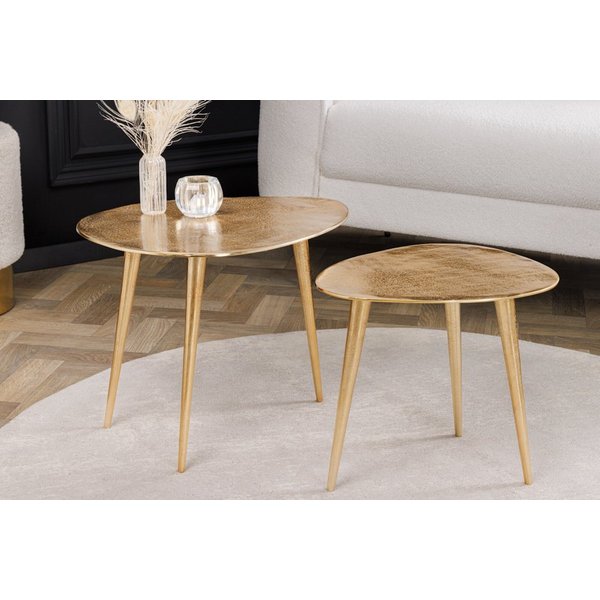 riess-ambiente Couchtisch ELEMENTS 50cm gold (Set, 2-St), Wohnzimmer · Metall · Handarbeit · Retro