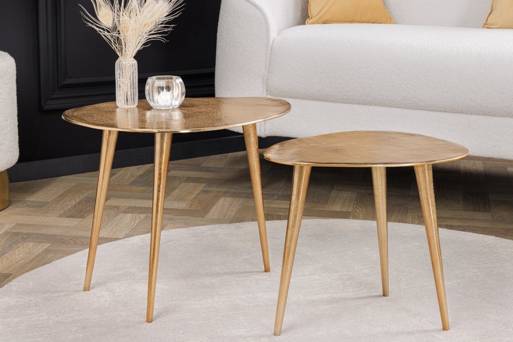 riess-ambiente Couchtisch ELEMENTS 50cm gold (Set, 2-St), Wohnzimmer · Metall · Handarbeit · Retro – Bild 4 von 5