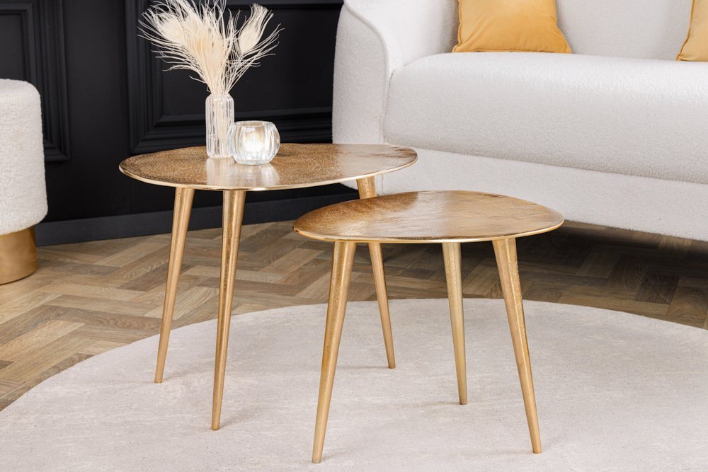 riess-ambiente Couchtisch ELEMENTS 50cm gold (Set, 2-St), Wohnzimmer · Metall · Handarbeit · Retro – Bild 5 von 5