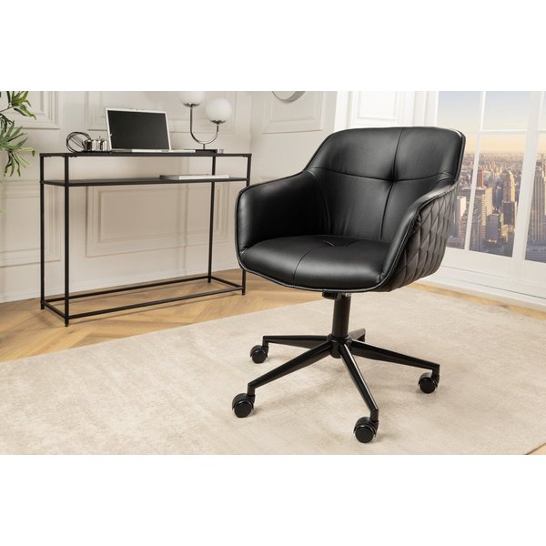 riess-ambiente Drehstuhl EUPHORIA schwarz, Büro · Kunstleder · Metall · höhenverstellbar · mit Armlehne · Design