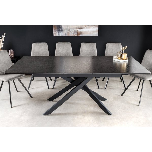 riess-ambiente Esstisch ALPINE 160-200cm anthrazit/schwarz - Keramik, Metall, ausziehbar (Einzelartikel, 1-St), mit Platz für 10 Personen – ideal für Esszimmer 