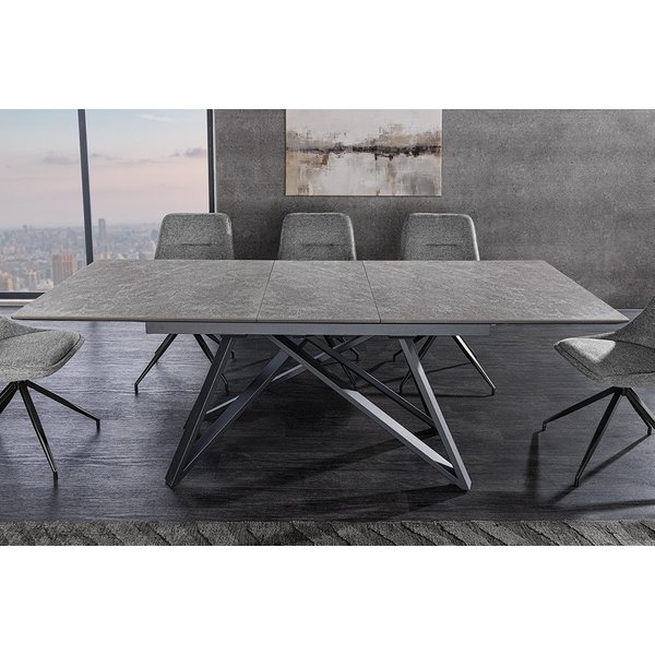 riess-ambiente Esstisch ATLAS 160-200cm graphit grau/schwarz – Keramikplatte, Metallgestell (Einzelartikel, 1-St), ausziehbar für flexible Nutzung – ideal für b