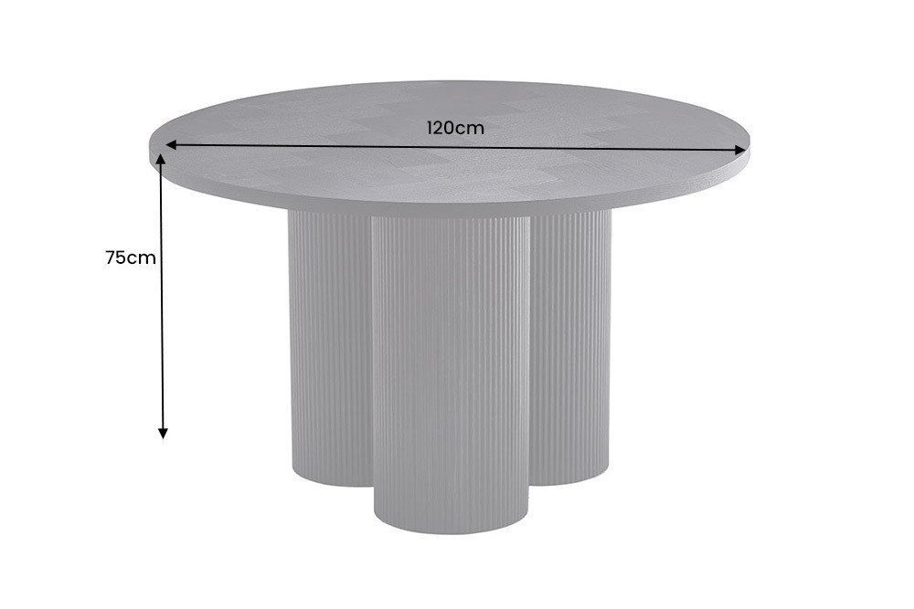 riess-ambiente Esstisch BABYLON 120cm schwarz - Eiche-Echtholzfurnier, MDF, Säulenfüße, rund (Einzelartikel, 1-St), Moderner Wohnzimmertisch mit dunklem Finish  – Bild 3 von 5