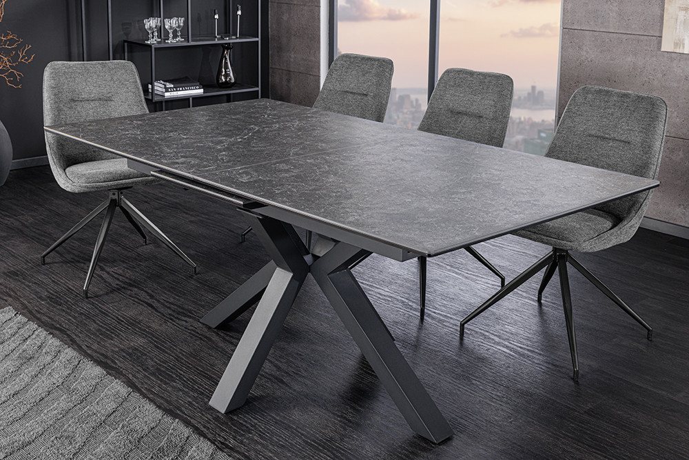 riess-ambiente Esstisch ETERNITY 160-200cm graphit grau/schwarz – Keramikplatte, Metallgestell (Einzelartikel, 1-St), Sterngestell & ausziehbar für Flexibilität – Bild 3 von 5