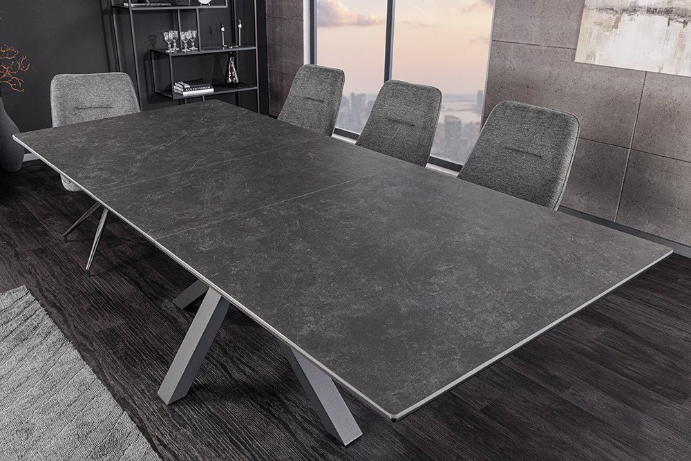 riess-ambiente Esstisch ETERNITY 160-200cm graphit grau/schwarz – Keramikplatte, Metallgestell (Einzelartikel, 1-St), Sterngestell & ausziehbar für Flexibilität – Bild 4 von 5