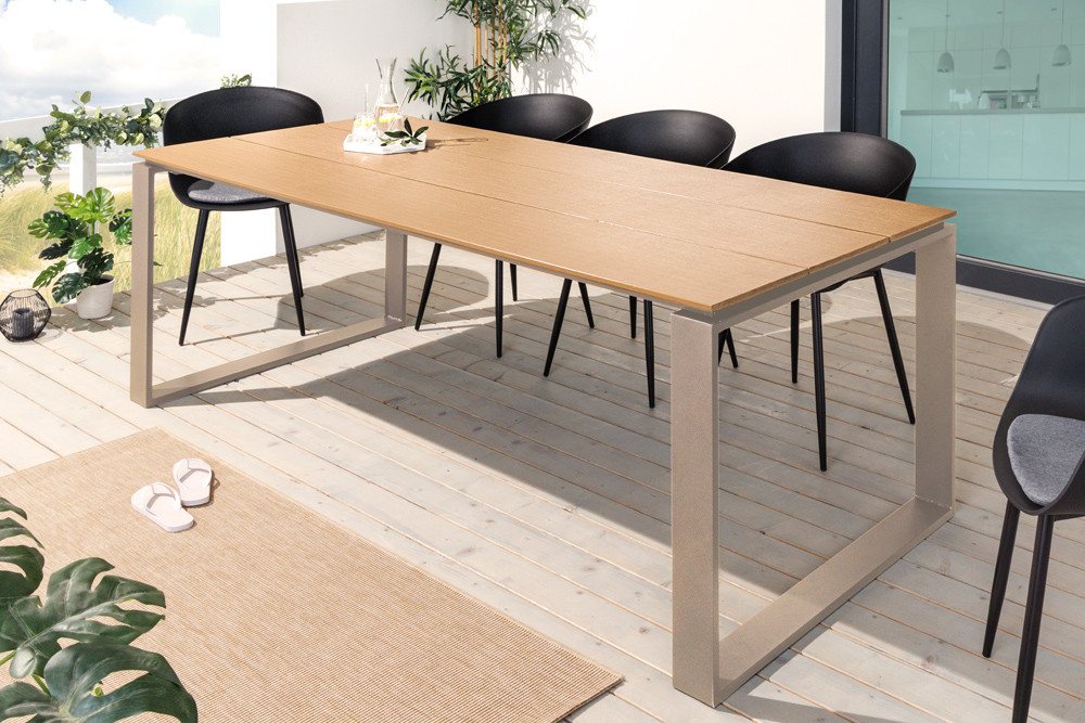 riess-ambiente Gartentisch FLOATING 210cm greige - WPC-Bohlen, Aluminium, wetterfest, Holzoptik (Einzelartikel, 1-St), Garten · Metall · Outdoor · Terrasse · In – Bild 4 von 5