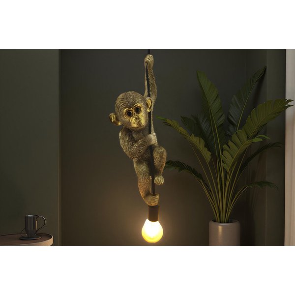 riess-ambiente Hängeleuchte MONKEY 55cm gold - Affe, Skulptur, handgefertigt, exotisch, Dschungel, keine besonderen Funktionen, ohne Leuchtmittel, Tierische Pen
