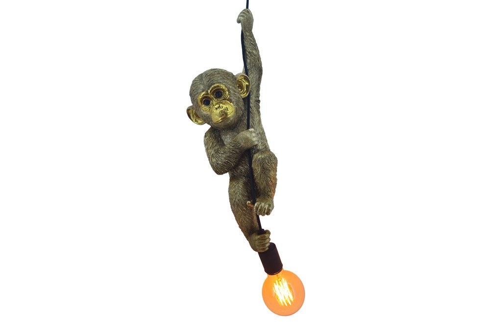 riess-ambiente Hängeleuchte MONKEY 55cm gold - Affe, Skulptur, handgefertigt, exotisch, Dschungel, keine besonderen Funktionen, ohne Leuchtmittel, Tierische Pen – Bild 4 von 5