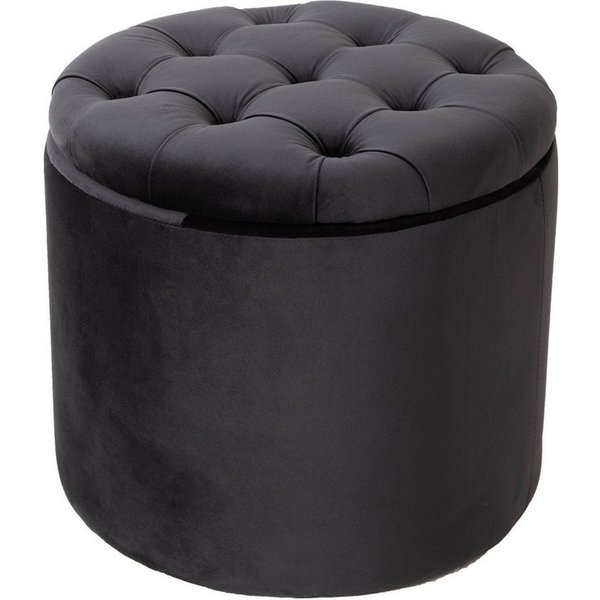 riess-ambiente Hocker MODERN BAROCK 50cm schwarz, Wohnzimmer · Samt · mit Stauraum · Aufbewahrungkorb