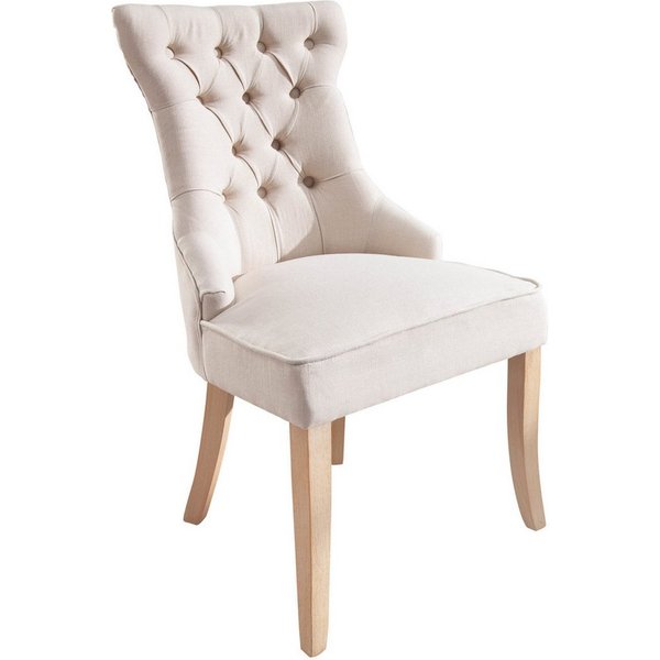 riess-ambiente Polsterstuhl CASTLE beige, Esszimmer · Leinen · Holz · Landhaus