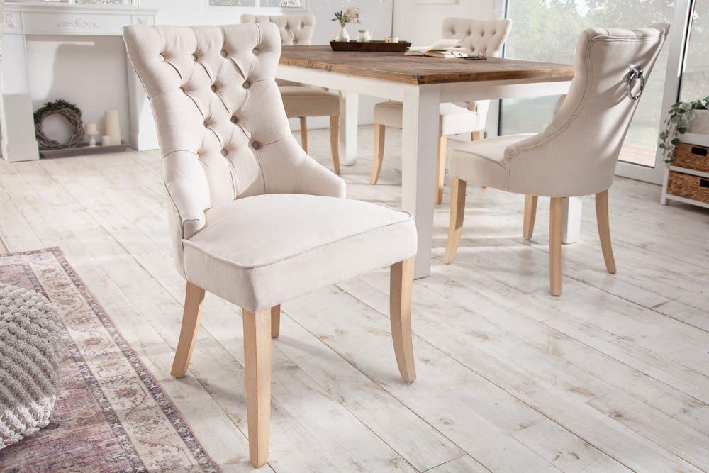 riess-ambiente Polsterstuhl CASTLE beige, Esszimmer · Leinen · Holz · Landhaus – Bild 2 von 5