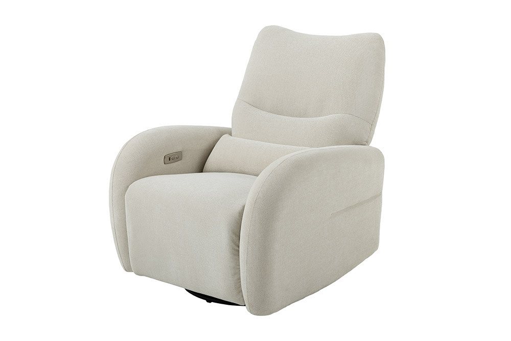 riess-ambiente Relaxsessel PRIORITY beige/schwarz - Strukturstoff, Metall, Relaxfunktion, Kissen (Einzelartikel, 1-St), Kinosessel 360° drehbar & USB-Anschluss  – Bild 2 von 5