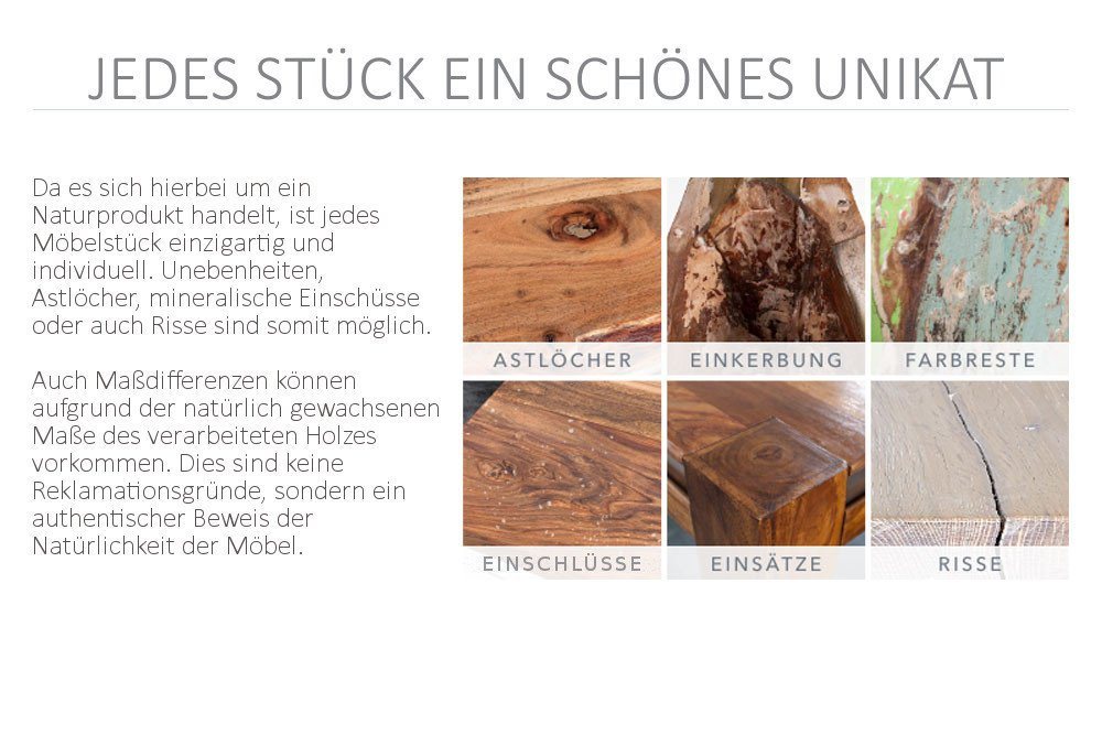riess-ambiente Sideboard FLUID 160cm braun, Massivholz · Metall · Kommode · aufwändige Front · Wohnzimmer – Bild 5 von 5