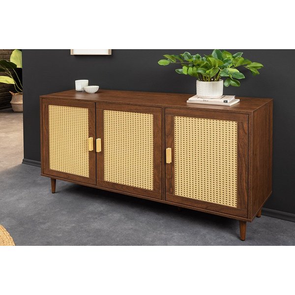 riess-ambiente Sideboard VIENNA 120cm braun · Retro-Kommode mit Wiener Geflecht und Stauraum (Einzelartikel, 1 St), 4 geschlossene Fächer · Wohnzimmer · Rattan 