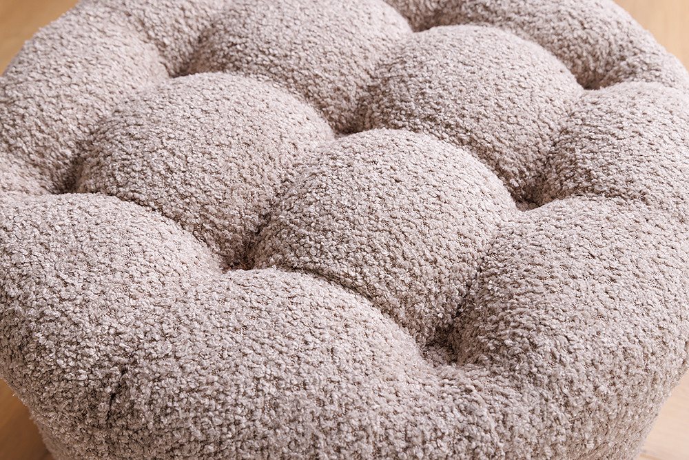 riess-ambiente Sitzhocker MODERN BAROCK 50cm champagner · Aufbewahrungskorb mit Bouclé-Bezug (Einzelartikel, 1 St), zylinderförmig · rund · abnehmbarer Deckel · – Bild 5 von 5