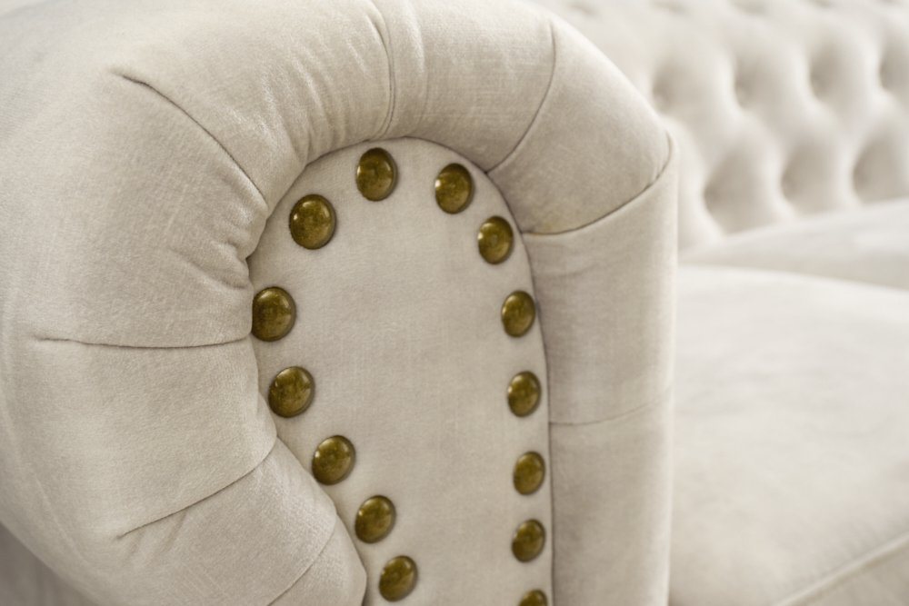 riess-ambiente Sofa CHESTERFIELD 150cm champagner / dunkelbraun, Einzelartikel 1 Teile, Wohnzimmer · Samt · 2-Sitzer · mit Armlehne · Federkern – Bild 5 von 5