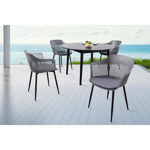 riess-ambiente Stuhl AIRE grau (Einzelartikel, 1 St), Esszimmer · Kunststoff · Metall · Outdoor · Balkon