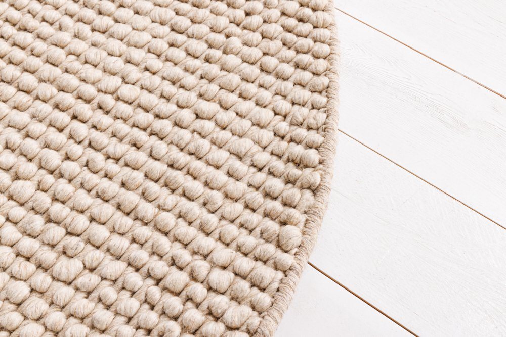 riess-ambiente Teppich WOOL 150cm beige, rund, Höhe: 15 mm, Wohnzimmer · Wolle · handgewebt · skandinavisch · Flur · Schlafzimmer – Bild 4 von 5