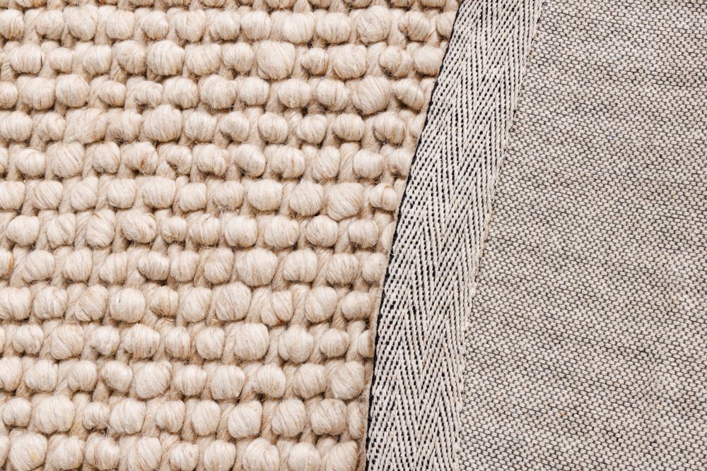 riess-ambiente Teppich WOOL 150cm beige, rund, Höhe: 15 mm, Wohnzimmer · Wolle · handgewebt · skandinavisch · Flur · Schlafzimmer – Bild 5 von 5