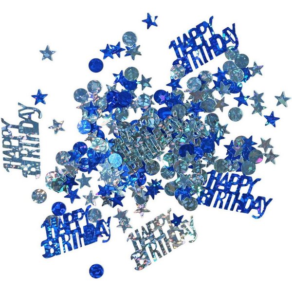Riethmüller Konfetti Konfetti 'Happy Birthday' 14g, Metallisch Blau