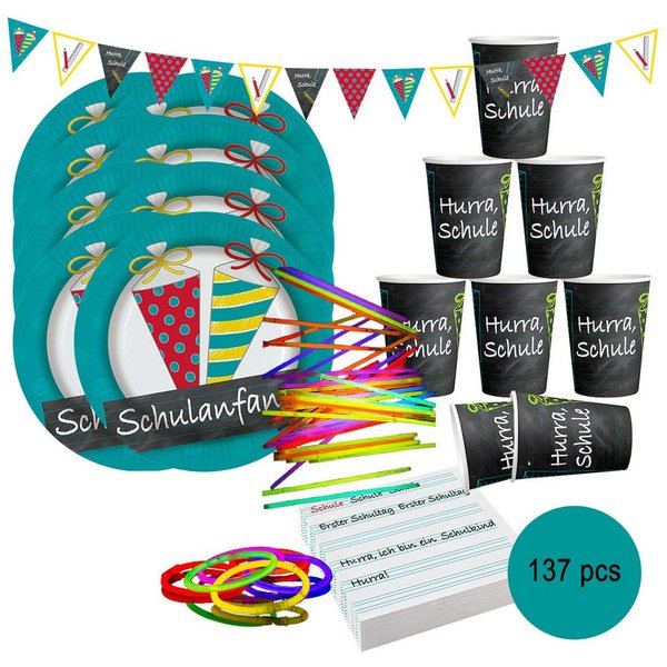 Riethmüller Papierdekoration Schulanfang Party Deko Set - Dekoration für die Einschulung