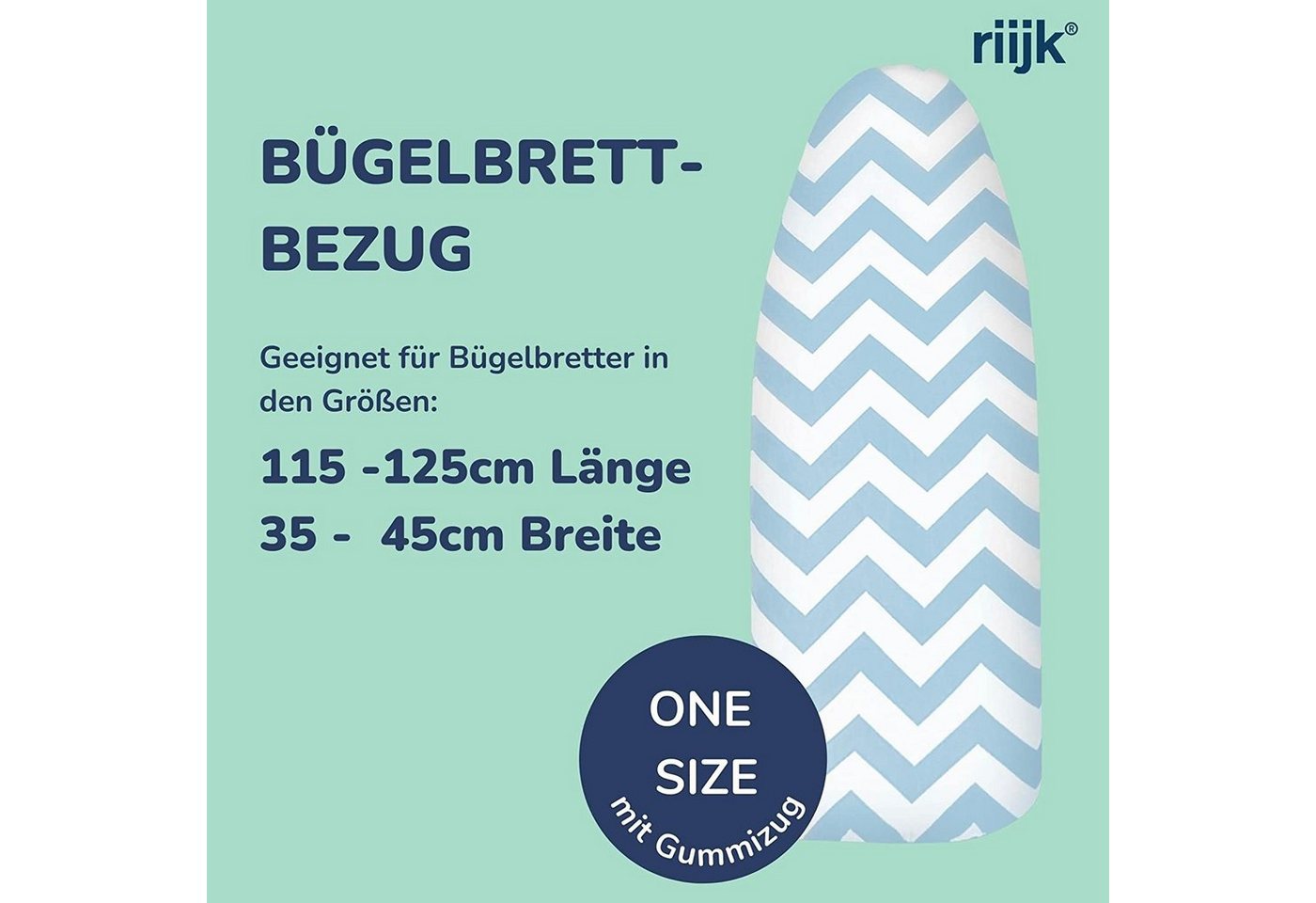 riijk Bügelbrettbezug Bügeltischbezug, Zubehör für universal passend bis 125cm Länge und 45cm Breite, Bezug Spanner Bügeltuch – Bild 2 von 5
