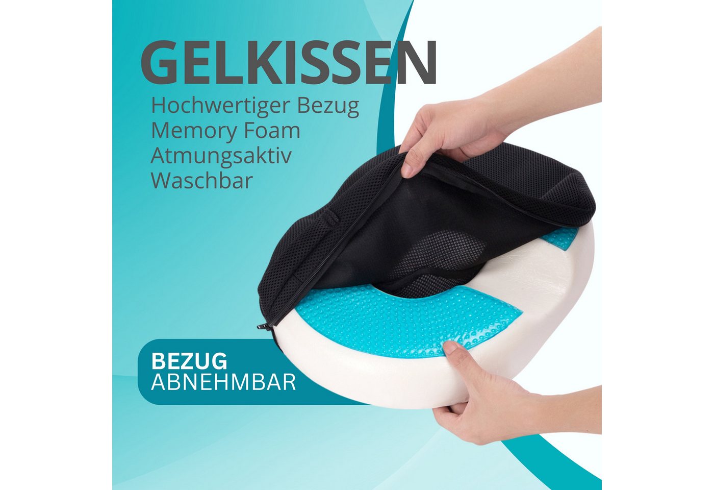 riijk Multi-Stützkissen Gel Sitzring, Donutkissen mit Spezialschaum, Gel Sitzkissen, Steißbeinkissen Ideal nach OP, Schwangerschaft & bei Hämorrhoiden, Ringkiss – Bild 2 von 5
