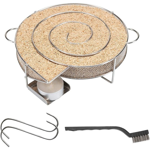 riijk Räucherbox Räucherschnecke Kaltrauchgenerator Edelstahl Cold Smoke (Rauchgenerator Set) Smoker, Haken, Bürste Kaltraucherzeuger für professionelles Kalträ