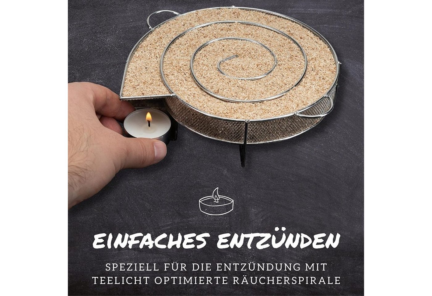 riijk Räucherbox Räucherschnecke Kaltrauchgenerator Edelstahl Cold Smoke (Rauchgenerator Set) Smoker, Haken, Bürste Kaltraucherzeuger für professionelles Kalträ – Bild 3 von 5