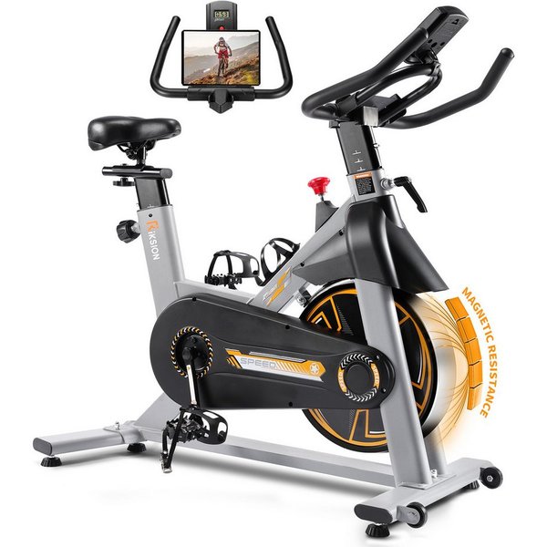 Riksion Heimtrainer mit LCD-Monitor, Magnetwiderstand Stationäres Fahrrad für Zuhause (1-tlg), Indoor Bike mit Flüsterleise, Schweres Schwungrad