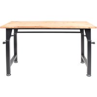 RIKTA Höhenverstellbare Werkbank, B 135 X T 60 X H 85 - 105cm, 200kg Belastung, FSC 100%, Fichte