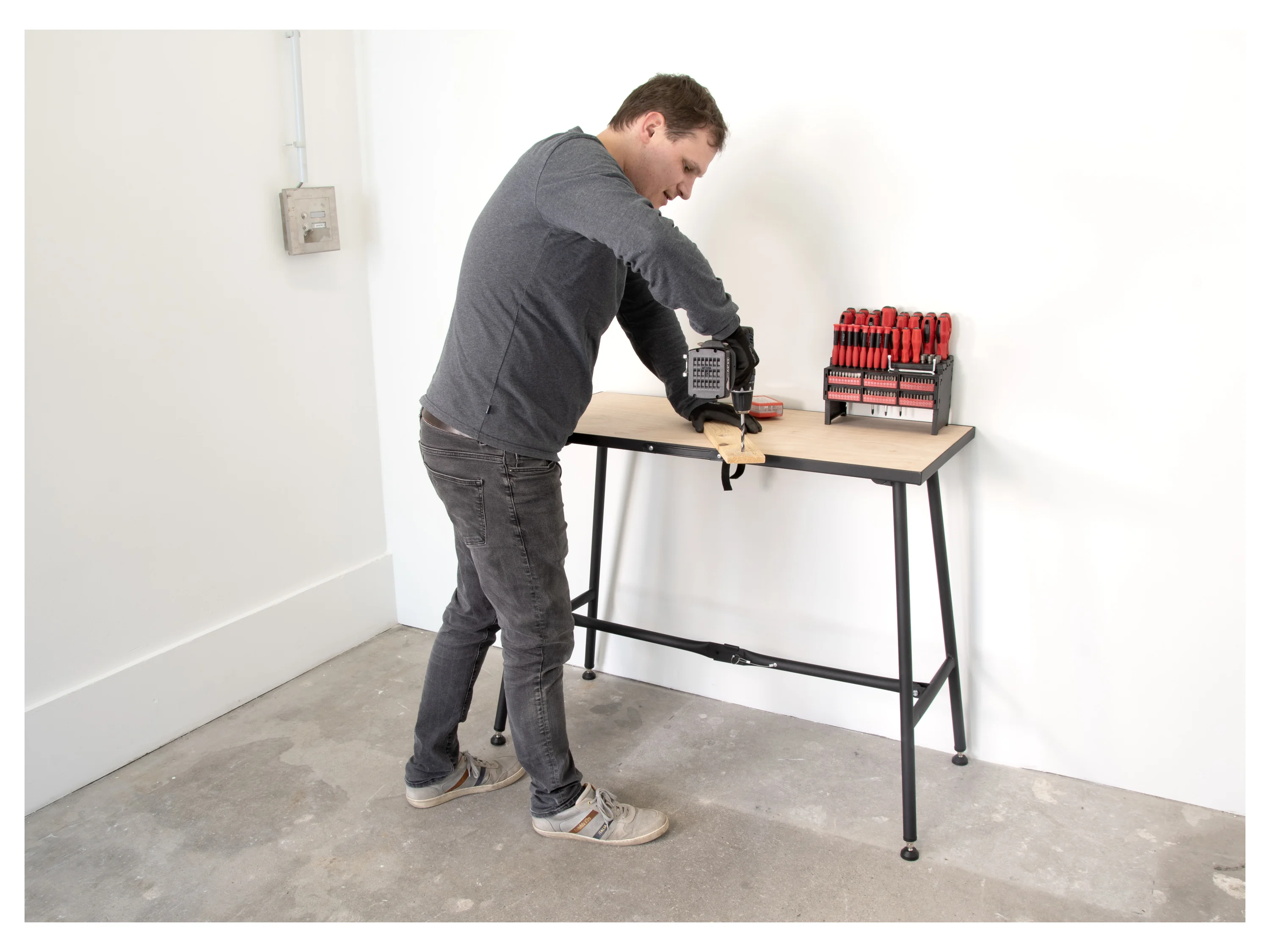 RIKTA Klappwerkbank, B 112 X T 50,50 X H 85 cm, 200kg Belastung, FSC 100%, Buche – Bild 4 von 4
