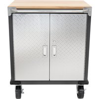 RIKTA ProLine Rollwagen mit 2 Türen, B 71 X T 46 X H 89cm, 136kg Belastung, FSC 100%, Buche
