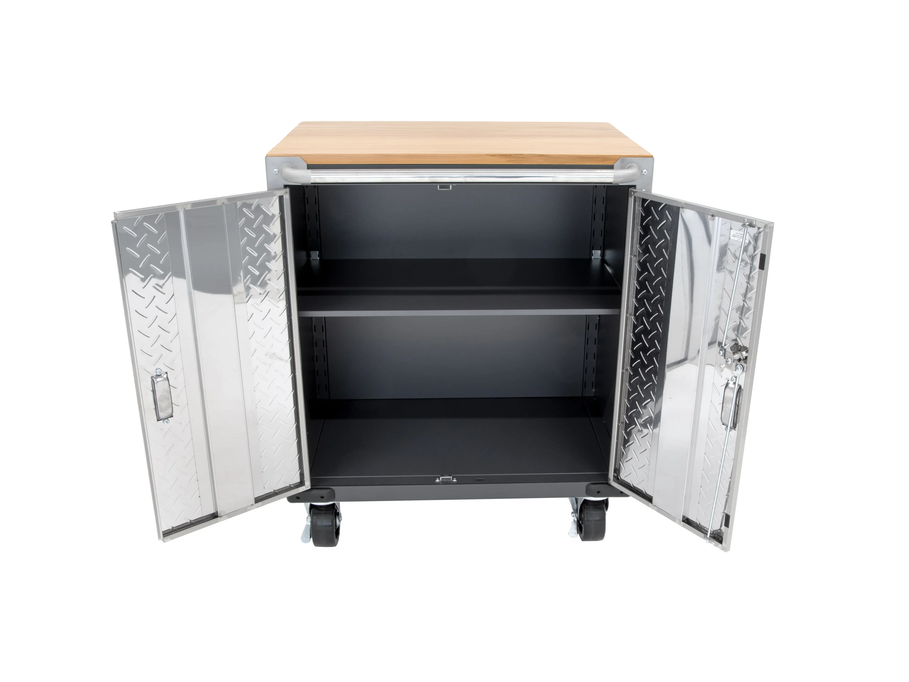 RIKTA ProLine Rollwagen mit 2 Türen, B 71 X T 46 X H 89cm, 136kg Belastung, FSC 100%, Buche – Bild 2 von 4