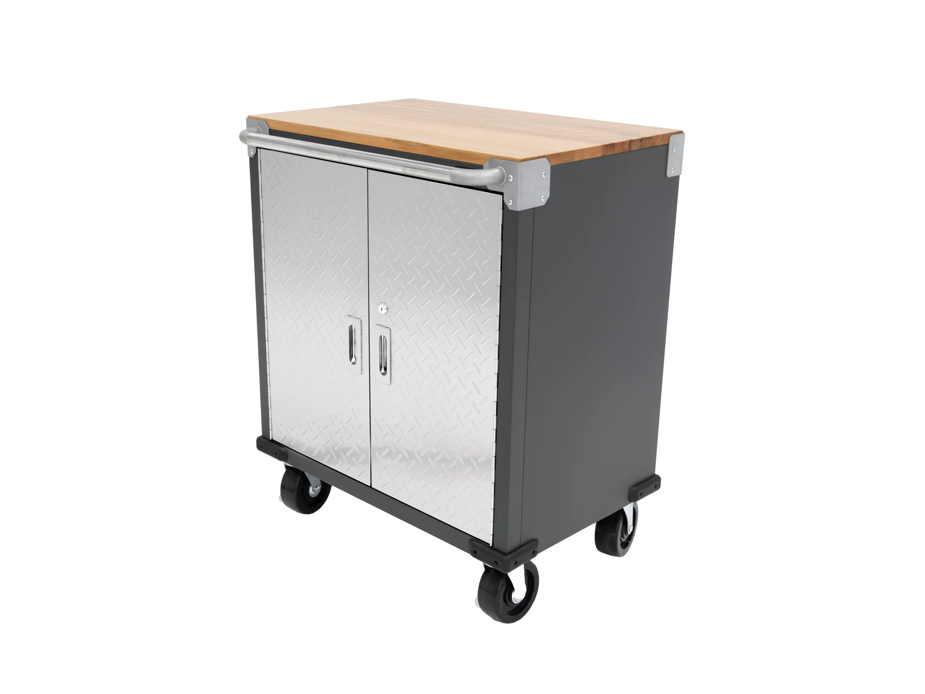 RIKTA ProLine Rollwagen mit 2 Türen, B 71 X T 46 X H 89cm, 136kg Belastung, FSC 100%, Buche – Bild 3 von 4