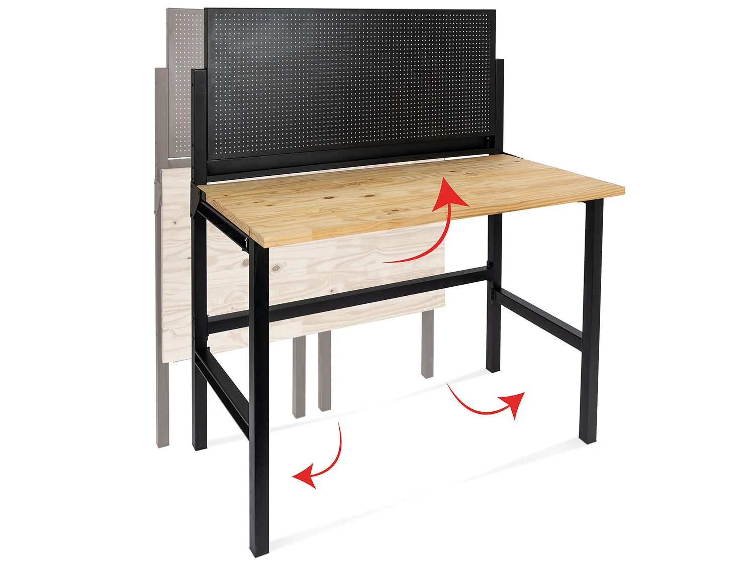 RIKTA Werkbank, klappbar, B 121 x H 142 x T 65 cm – Bild 3 von 4