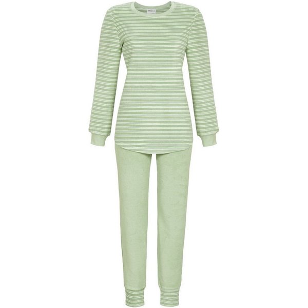 Ringella Pyjama aus Stretchfrottee, mit geringeltem Oberteil und Bündchen (2 tlg) formstabil & pflegeleicht