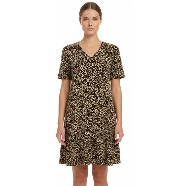 Ringella Sommerkleid aus feiner, leichter Webware mit V-Ausschnitt und Volantsaum Viskose/Elasthan-Mischung