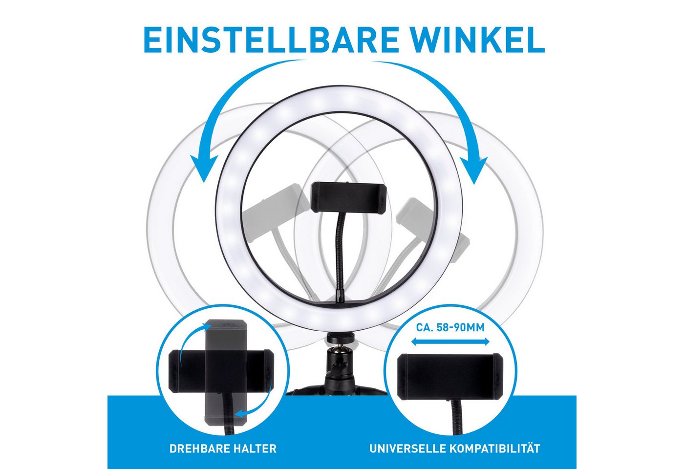 Grundig Ringlicht Grundig Ringlicht Stativ LED 25 cm – Bild 2 von 5