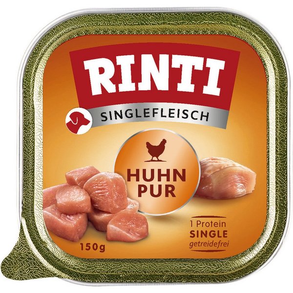 Rinti Singlefleisch Huhn Pur 150 g - 10 Stück, Nassfutter für: Hund