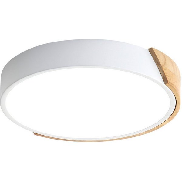 Riserva Deckenleuchte LED Deckenleuchte 24W rund, 30 cm, Holzoptik, 6500K