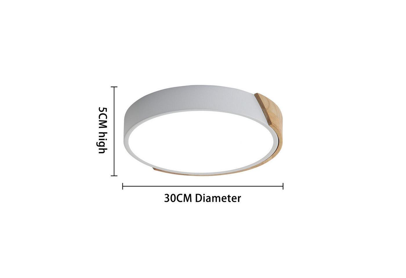 Riserva Deckenleuchte LED Deckenleuchte 24W rund, 30 cm, Holzoptik, 6500K – Bild 2 von 4