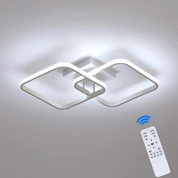 Riserva Deckenleuchte LED Deckenleuchte dimmbar 50W Fernbedienung Wohnzimmer Weiß, LED wechselbar