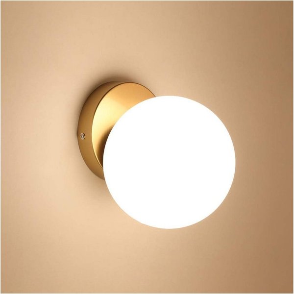 Riserva Deckenleuchten Glaskugel Wandleuchte Innen E27 Gold, Wandlampe für Flur