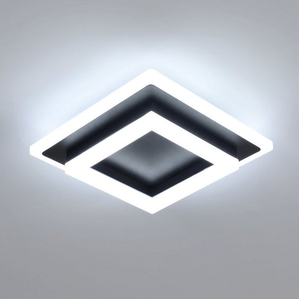Riserva Deckenleuchten LED Deckenleuchte 24W, schwarz, 20cm, 6500K, Acryl, quadratisch