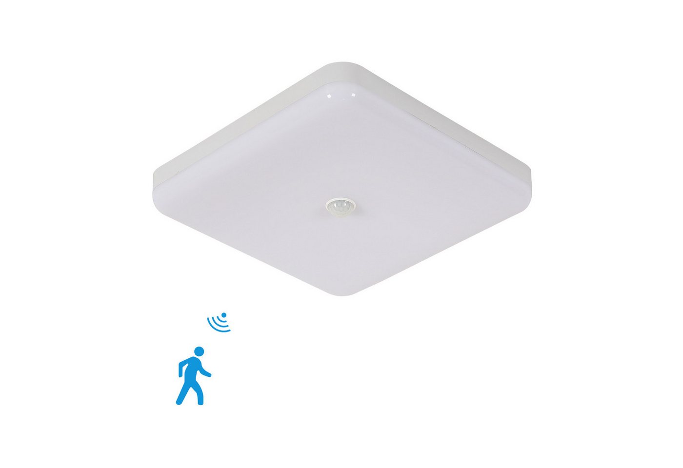 Riserva Deckenleuchten LED Deckenleuchte 36W 4000K, Deckenlampe 25x25cm mit Bewegungsmelder, LED wechselbar – Bild 3 von 5